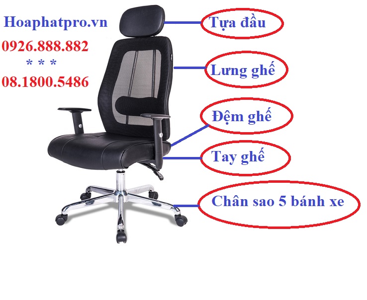 Kiểu dáng ghế trưởng phòng Hoà Phát